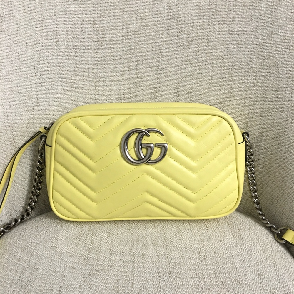 Authentic Gucci Marmont crossbody bag yellow leather - Picture 4 of 13
